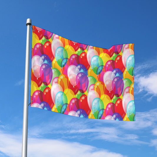 Colorful Balloon Pattern Print Polyester Flag