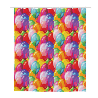 Colorful Balloon Pattern Print Polyester Shower Curtain