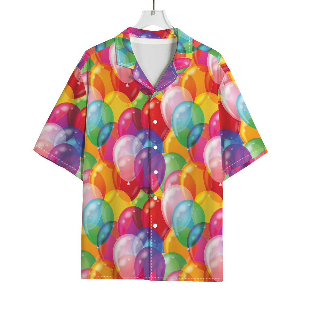 Colorful Balloon Pattern Print Rayon Hawaiian Shirt