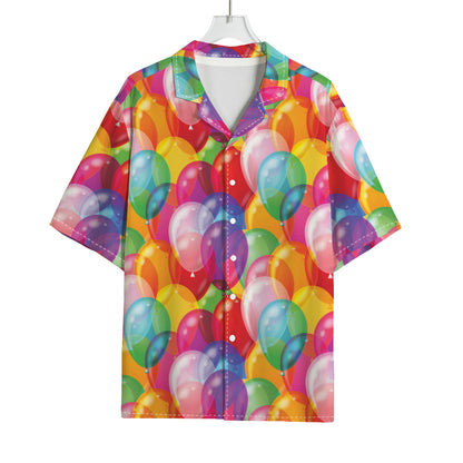 Colorful Balloon Pattern Print Rayon Hawaiian Shirt