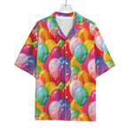 Colorful Balloon Pattern Print Rayon Hawaiian Shirt