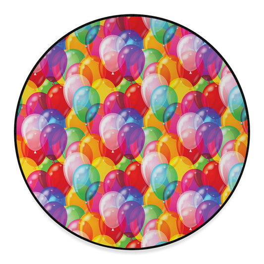 Colorful Balloon Pattern Print Round Floor Mat