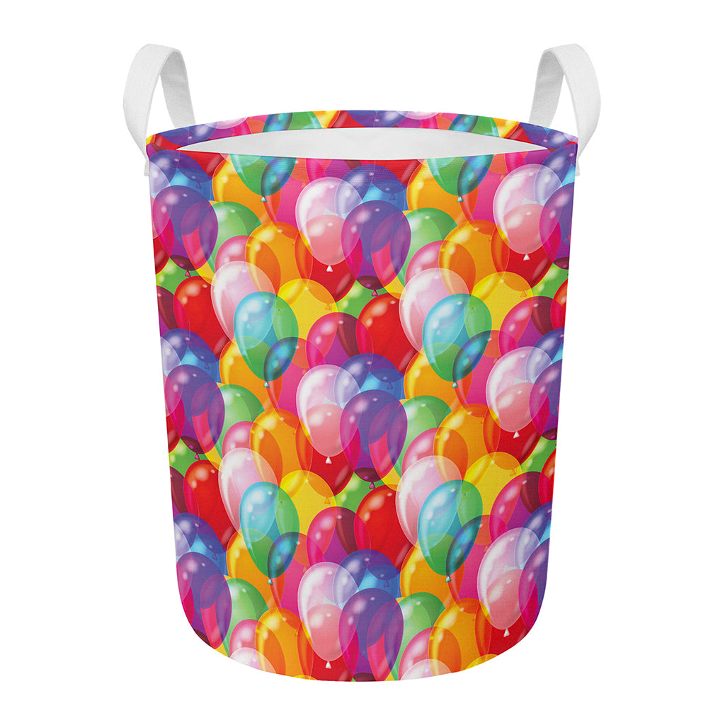 Colorful Balloon Pattern Print Round Laundry Basket