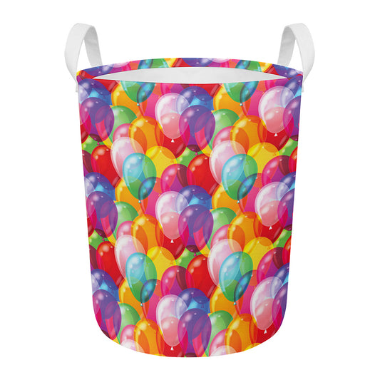 Colorful Balloon Pattern Print Round Laundry Basket