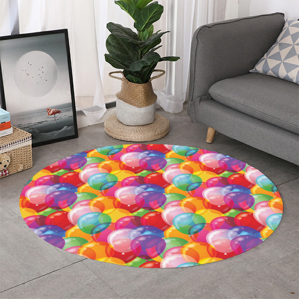 Colorful Balloon Pattern Print Round Rug