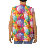 Colorful Balloon Pattern Print Sleeveless Baseball Jersey