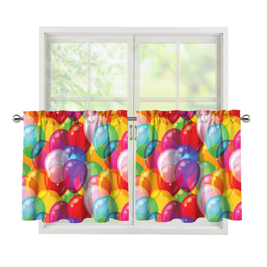 Colorful Balloon Pattern Print Tier Curtains