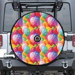 Colorful Balloon Pattern Print Tire Cover With Camera Hole