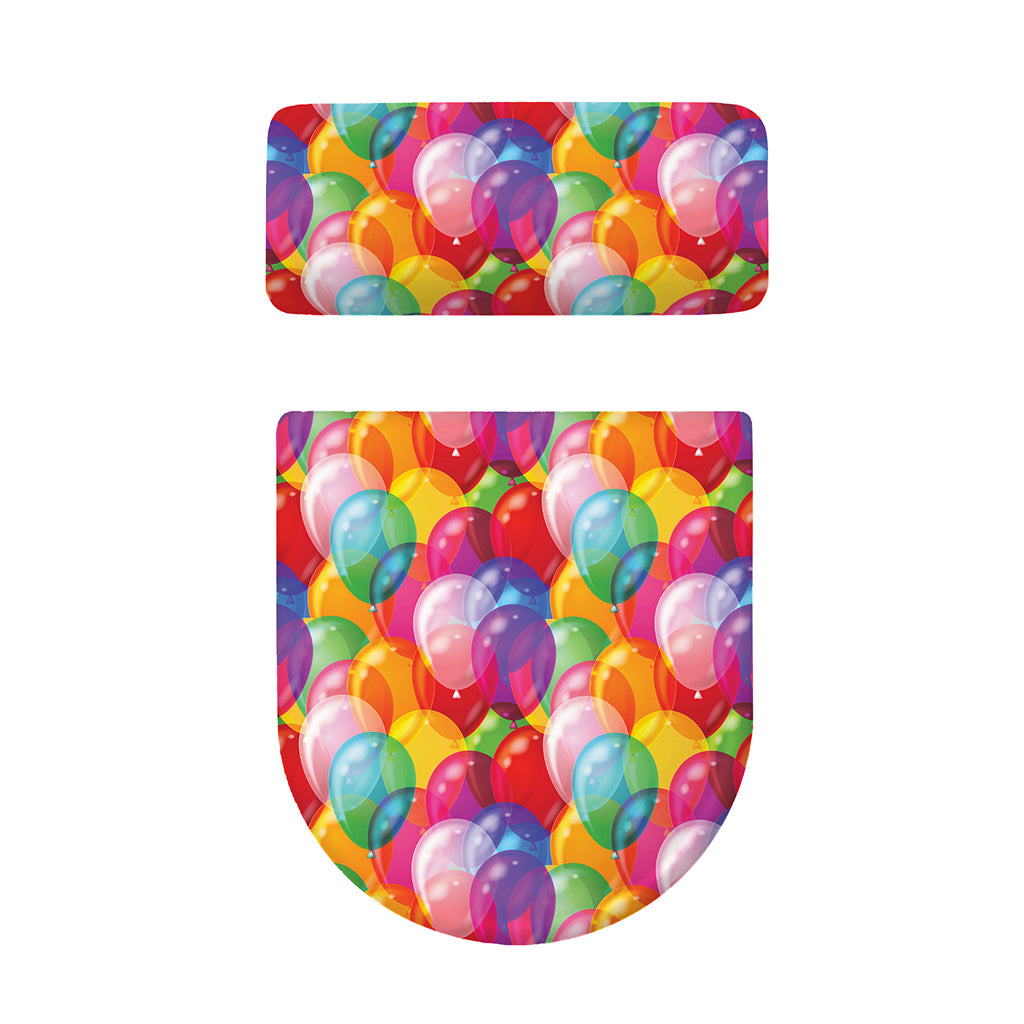 Colorful Balloon Pattern Print Toilet Lid And Tank Cover Set