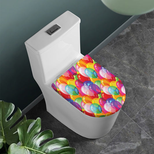 Colorful Balloon Pattern Print Toilet Lid Cover