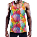 Colorful Balloon Pattern Print Men's Workout Tank Top