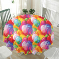 Colorful Balloon Pattern Print Waterproof Round Tablecloth
