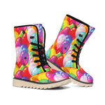 Colorful Balloon Pattern Print Winter Boots