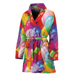 Colorful Balloon Pattern Print Women's Bathrobe