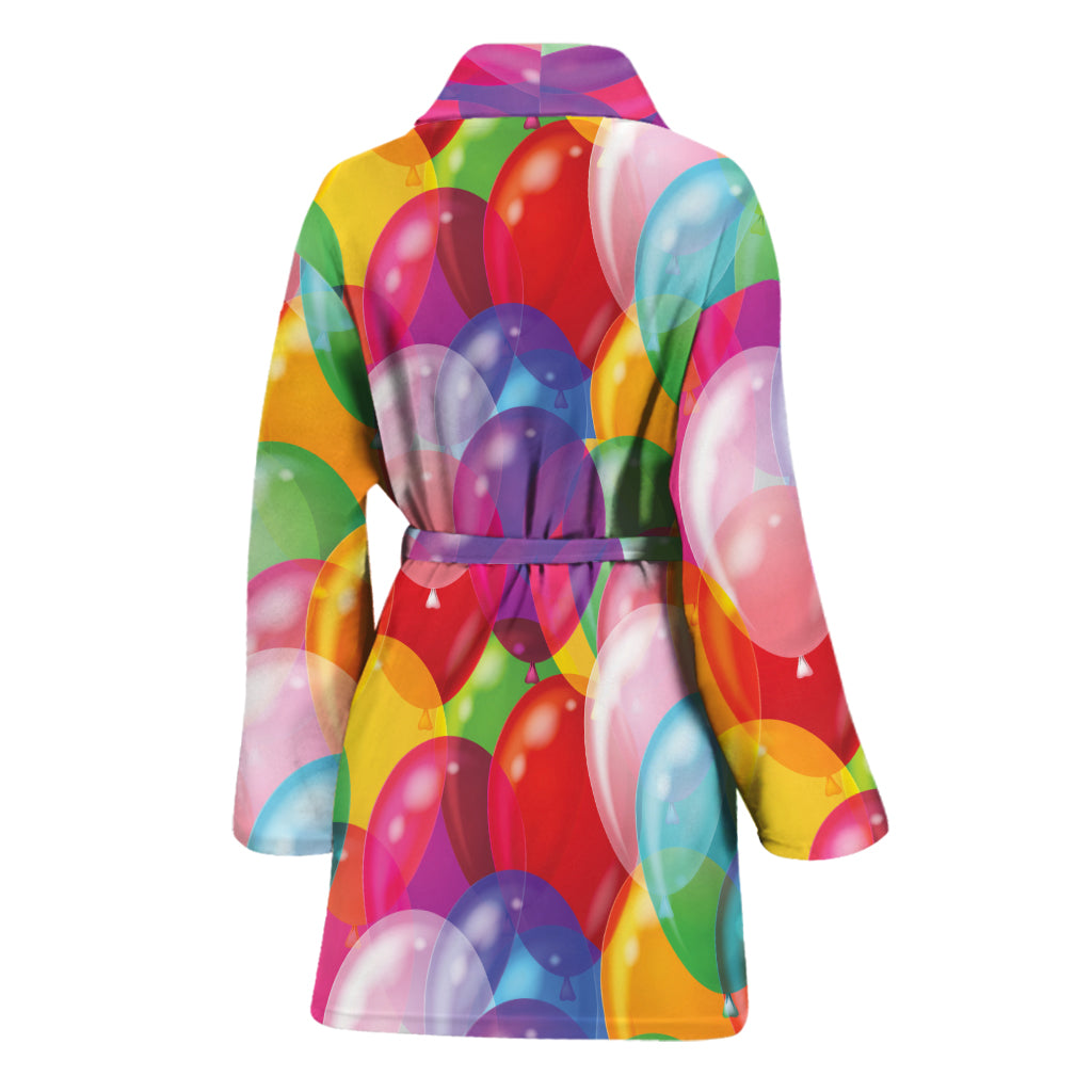 Colorful Balloon Pattern Print Women's Bathrobe