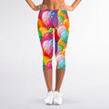 Colorful Balloon Pattern Print Women's Capri Leggings