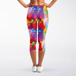 Colorful Balloon Pattern Print Women's Capri Leggings