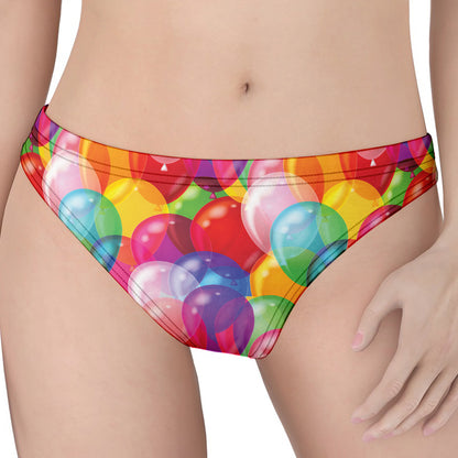 Colorful Balloon Pattern Print Women's Thong