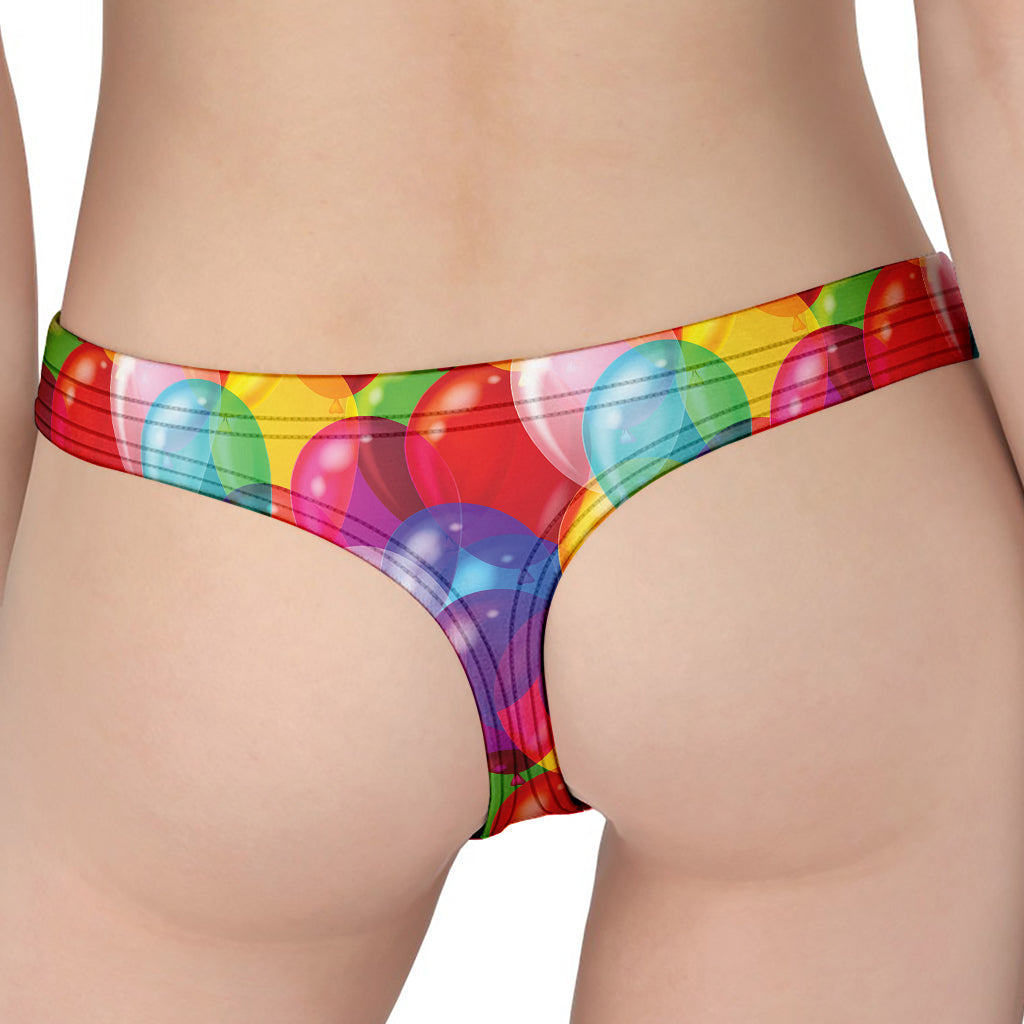 Colorful Balloon Pattern Print Women's Thong