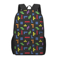 Colorful Block Puzzle Game Pattern Print 17 Inch Backpack