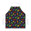 Colorful Block Puzzle Game Pattern Print Adjustable Apron
