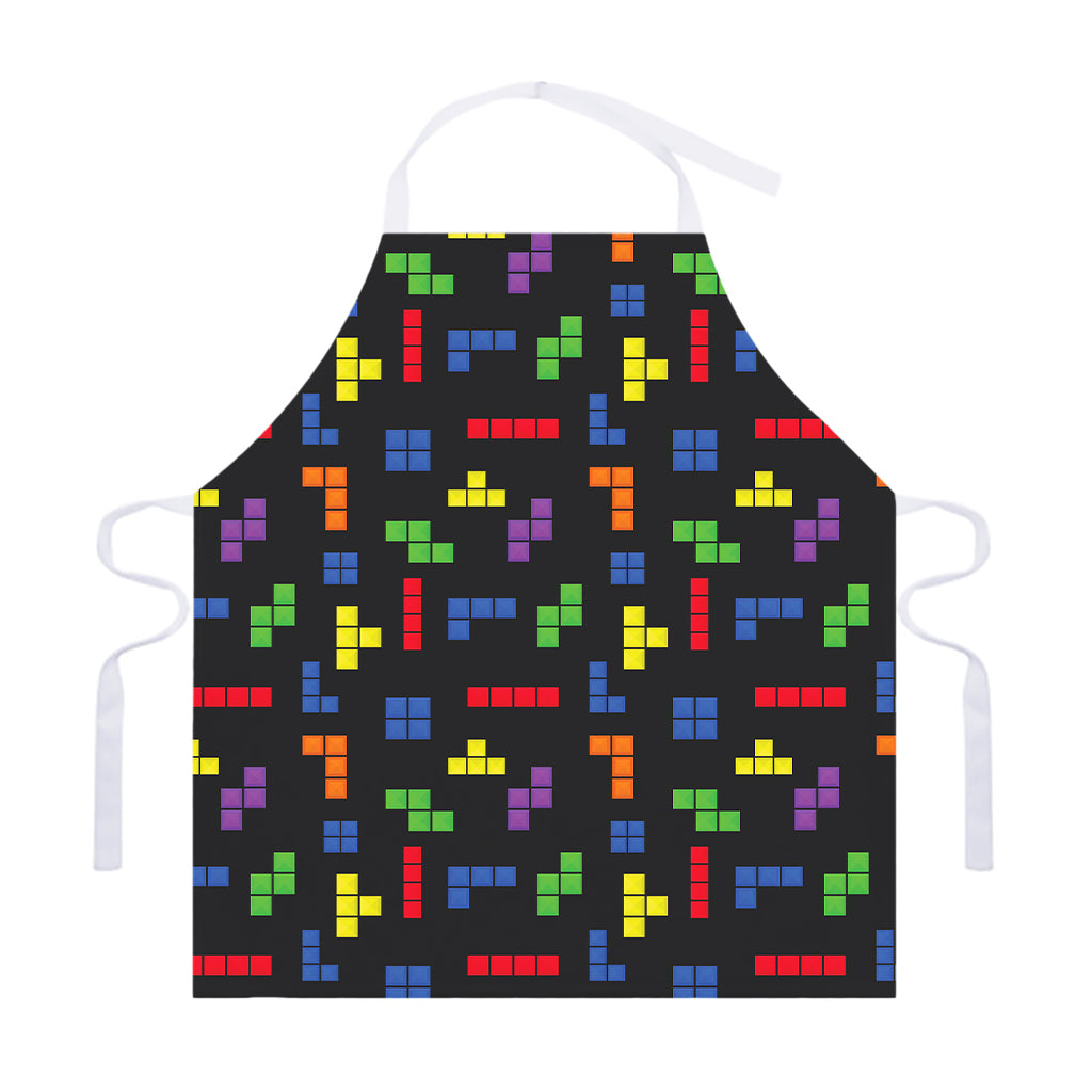 Colorful Block Puzzle Game Pattern Print Adjustable Apron