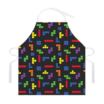 Colorful Block Puzzle Game Pattern Print Adjustable Apron