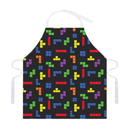 Colorful Block Puzzle Game Pattern Print Adjustable Apron