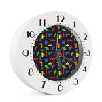 Colorful Block Puzzle Game Pattern Print Alarm Clock