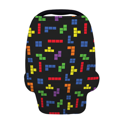Colorful Block Puzzle Game Pattern Print Baby Seat Cover