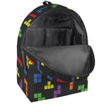 Colorful Block Puzzle Game Pattern Print Backpack
