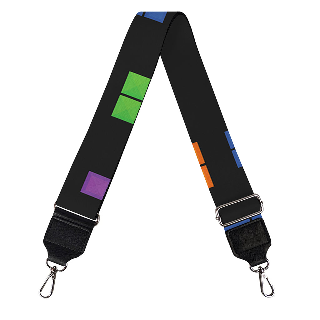 Colorful Block Puzzle Game Pattern Print Bag Strap