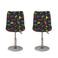 Colorful Block Puzzle Game Pattern Print Bar Stool Covers