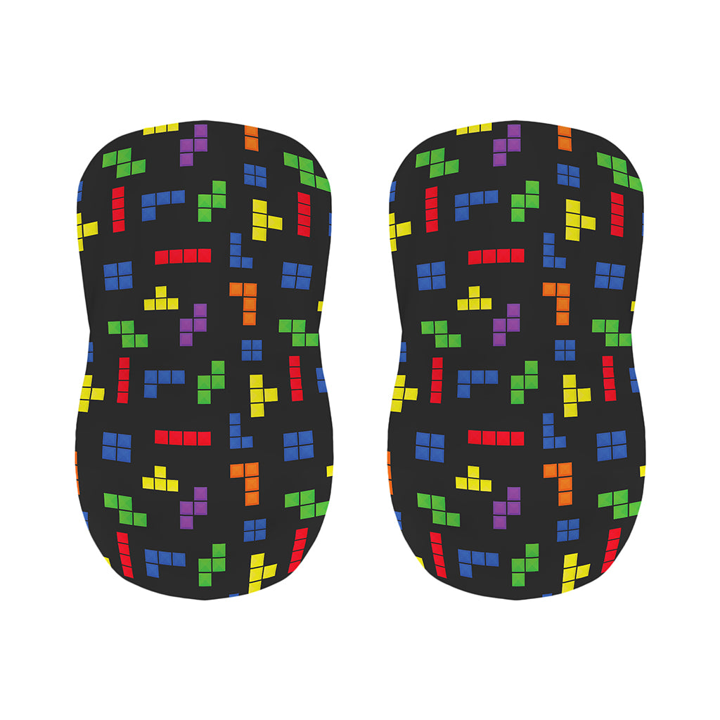 Colorful Block Puzzle Game Pattern Print Bar Stool Covers