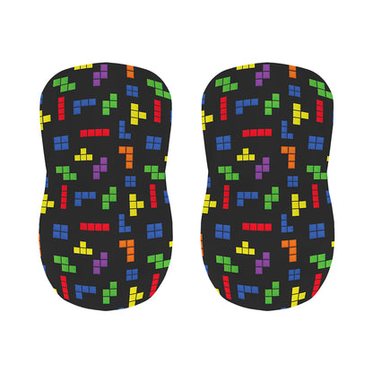 Colorful Block Puzzle Game Pattern Print Bar Stool Covers
