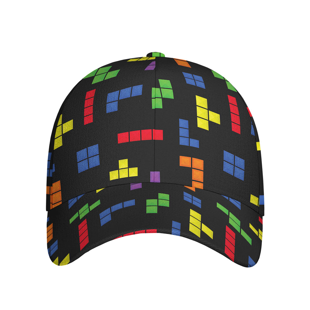 Colorful Block Puzzle Game Pattern Print Baseball Cap