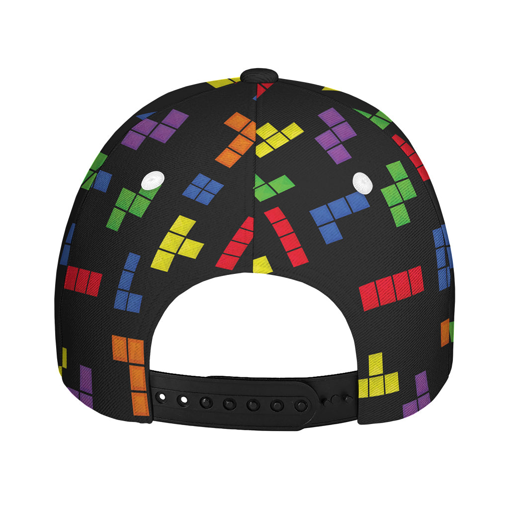 Colorful Block Puzzle Game Pattern Print Baseball Cap