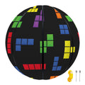 Colorful Block Puzzle Game Pattern Print Basketball