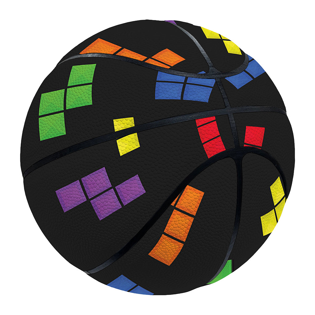 Colorful Block Puzzle Game Pattern Print Basketball