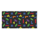 Colorful Block Puzzle Game Pattern Print Beach Towel