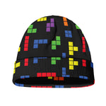 Colorful Block Puzzle Game Pattern Print Beanie