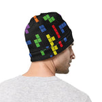 Colorful Block Puzzle Game Pattern Print Beanie