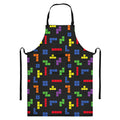Colorful Block Puzzle Game Pattern Print Bib Apron With Pocket