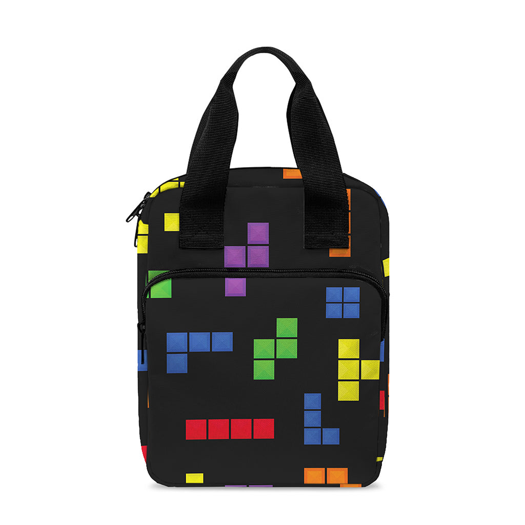 Colorful Block Puzzle Game Pattern Print Bible Tote Bag
