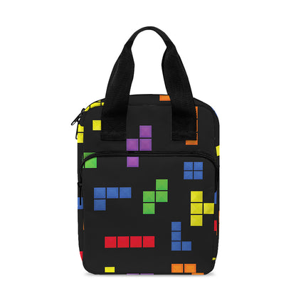 Colorful Block Puzzle Game Pattern Print Bible Tote Bag