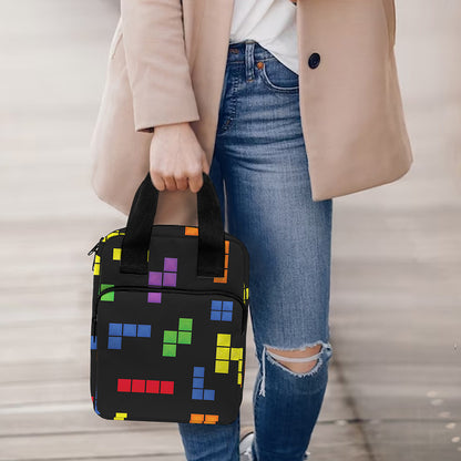 Colorful Block Puzzle Game Pattern Print Bible Tote Bag