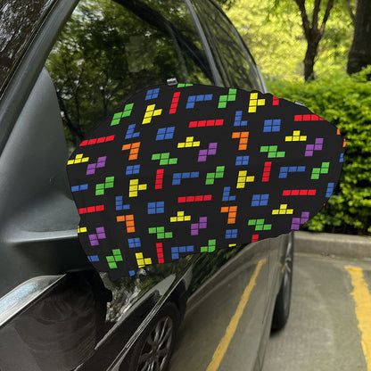 Colorful Block Puzzle Game Pattern Print Car Side Mirror Covers