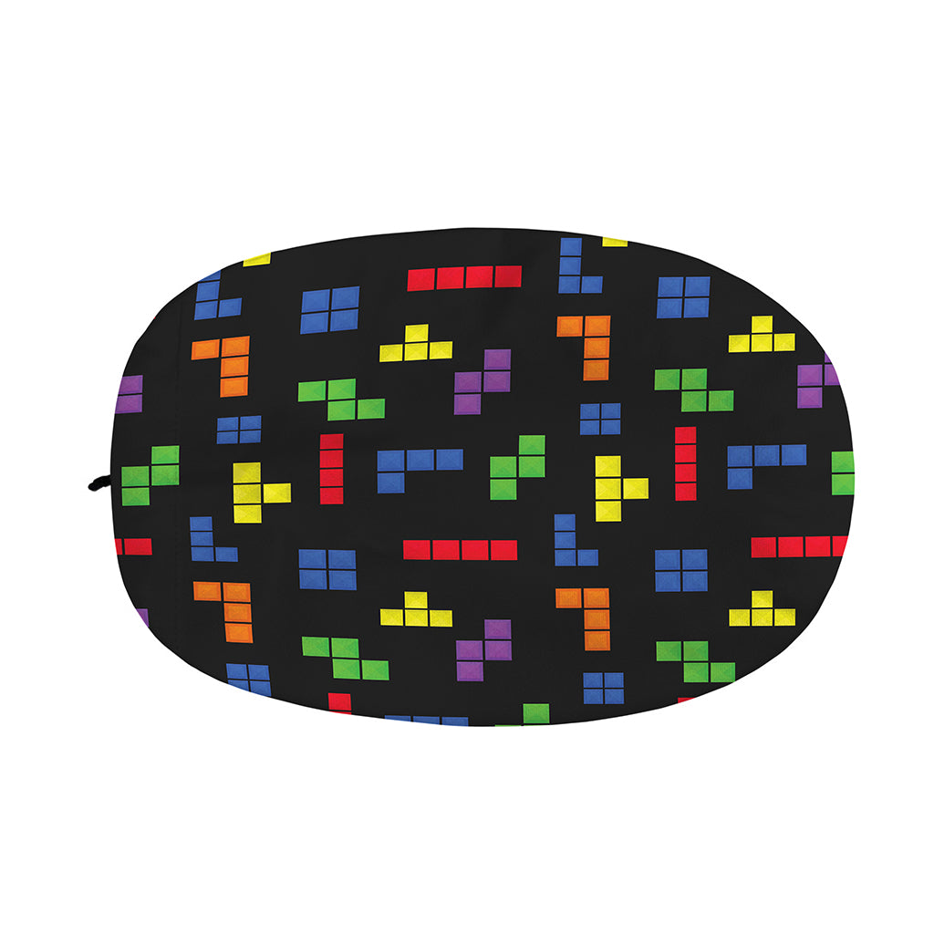 Colorful Block Puzzle Game Pattern Print Car Side Mirror Covers