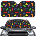 Colorful Block Puzzle Game Pattern Print Car Windshield Sun Shade