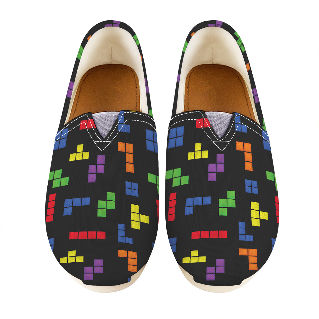 Colorful Block Puzzle Game Pattern Print Casual Shoes